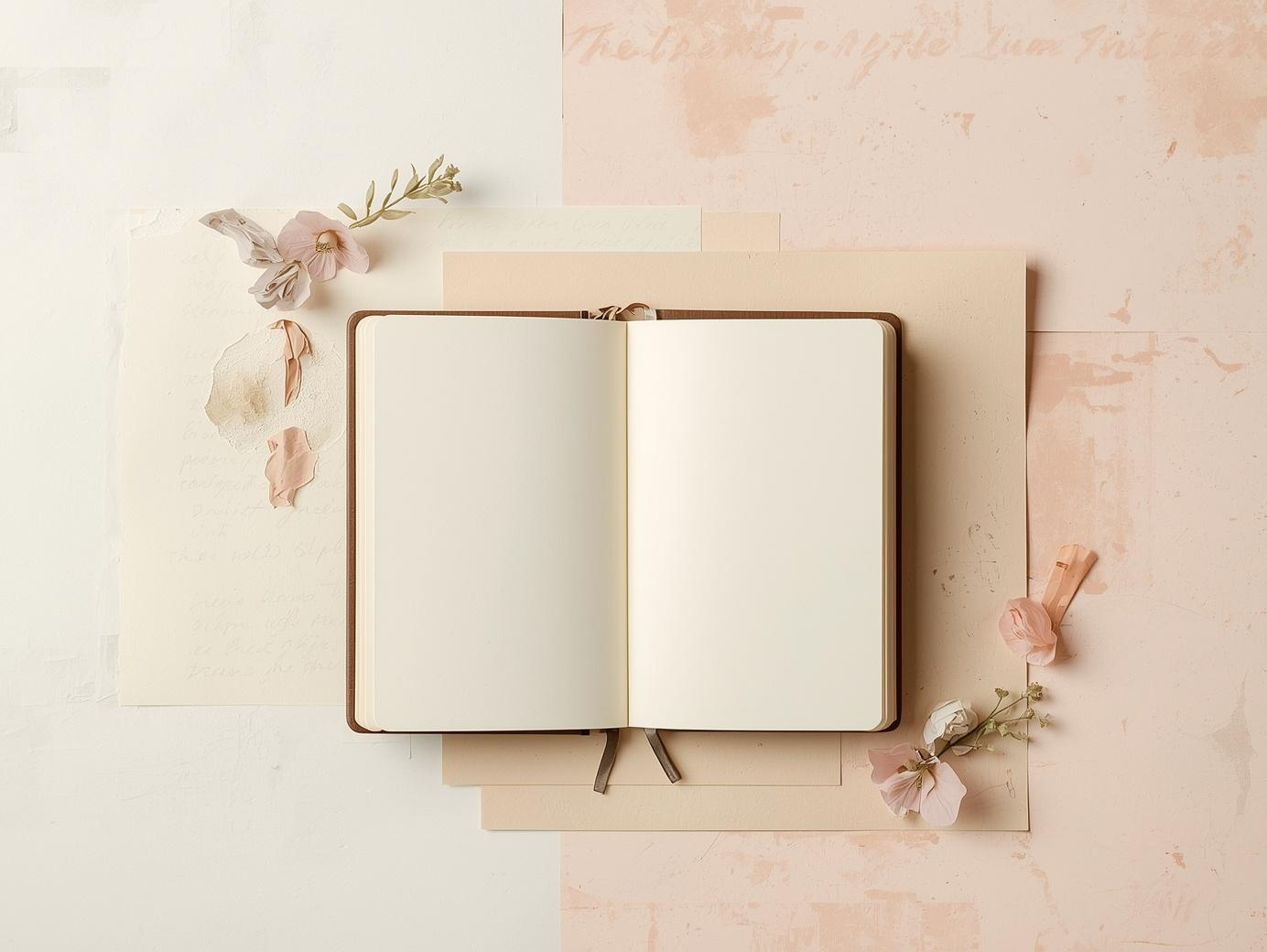 Abstract blank journal page representing the pressure of journaling for busy moms
