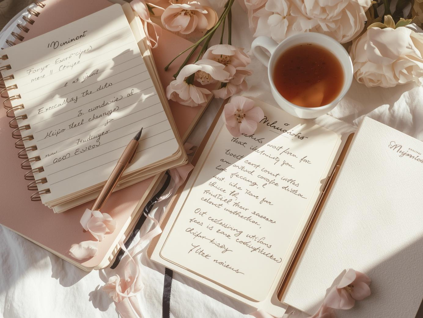 Aesthetic digital notebook and note-taking setup for productivity, journaling and digital planning