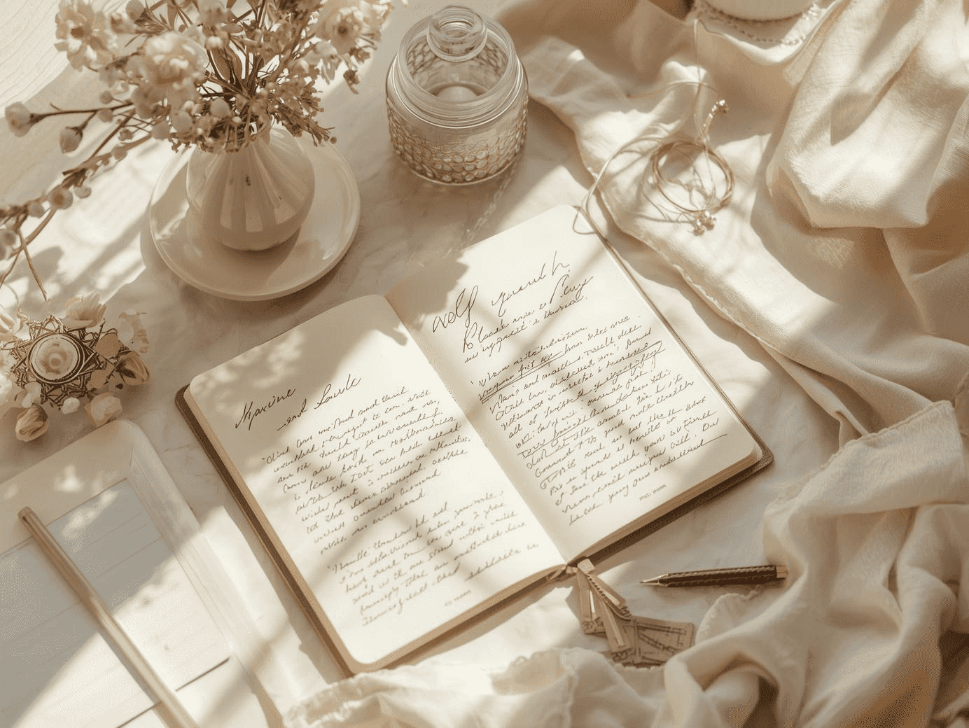 A calm workspace prepared for focused note-taking
