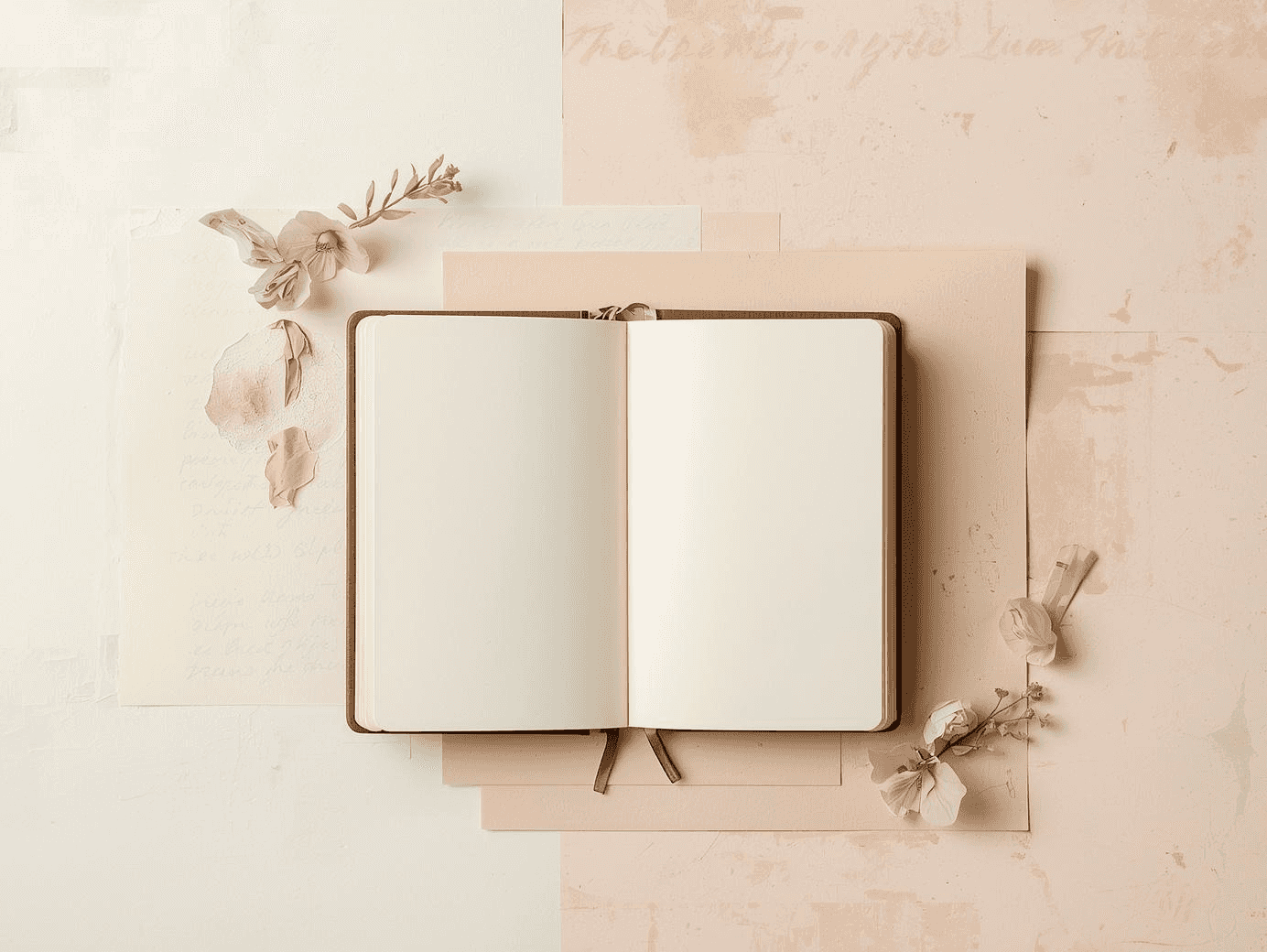Abstract blank journal page representing the pressure of journaling for busy moms